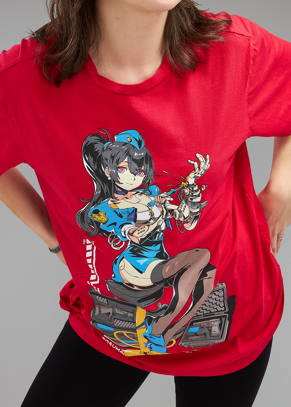 Cyber Police Tee | Anime Graphic Shirt | BosuMan