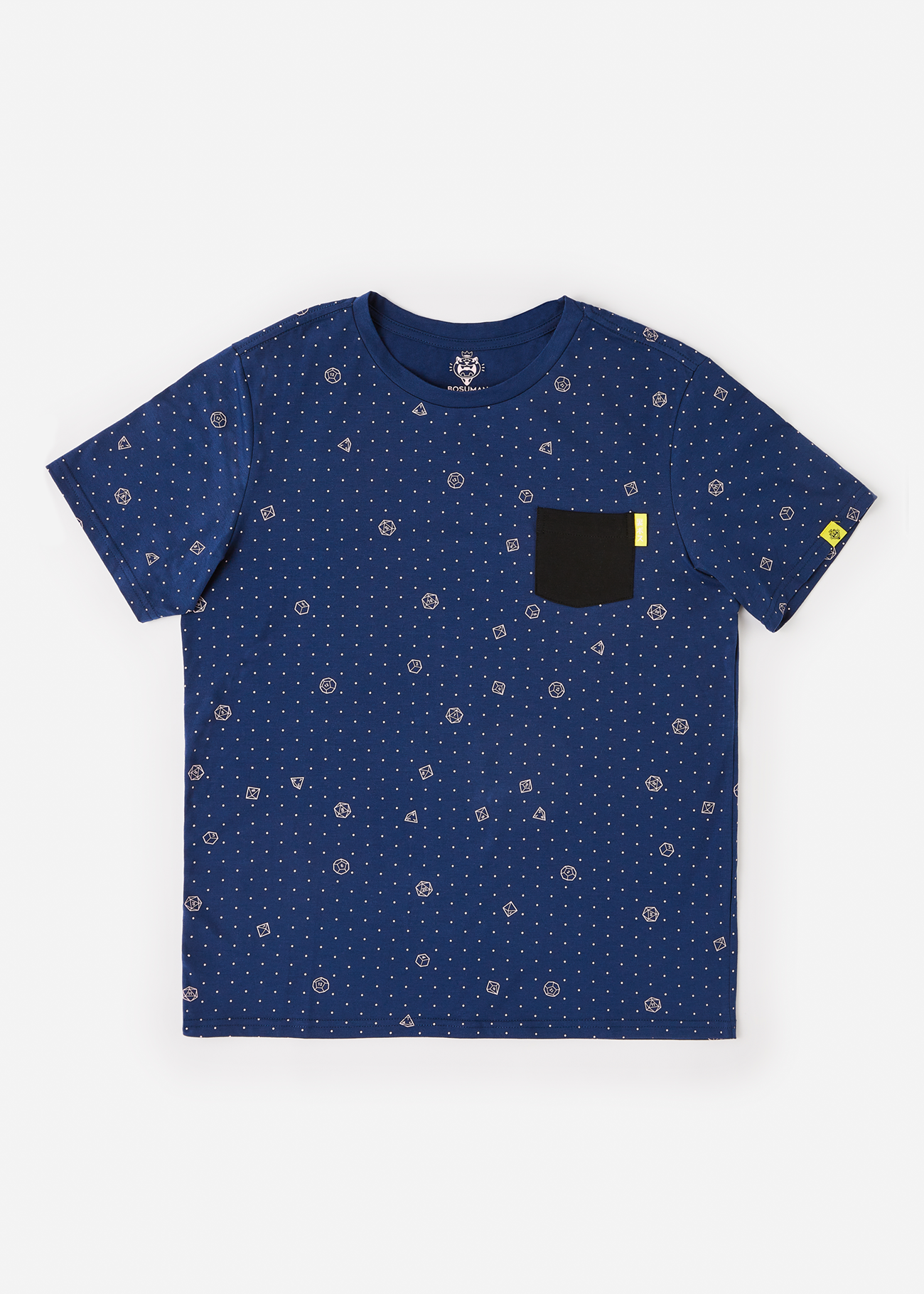 Graphic shirt with all over dice pattern and a pocket on the front