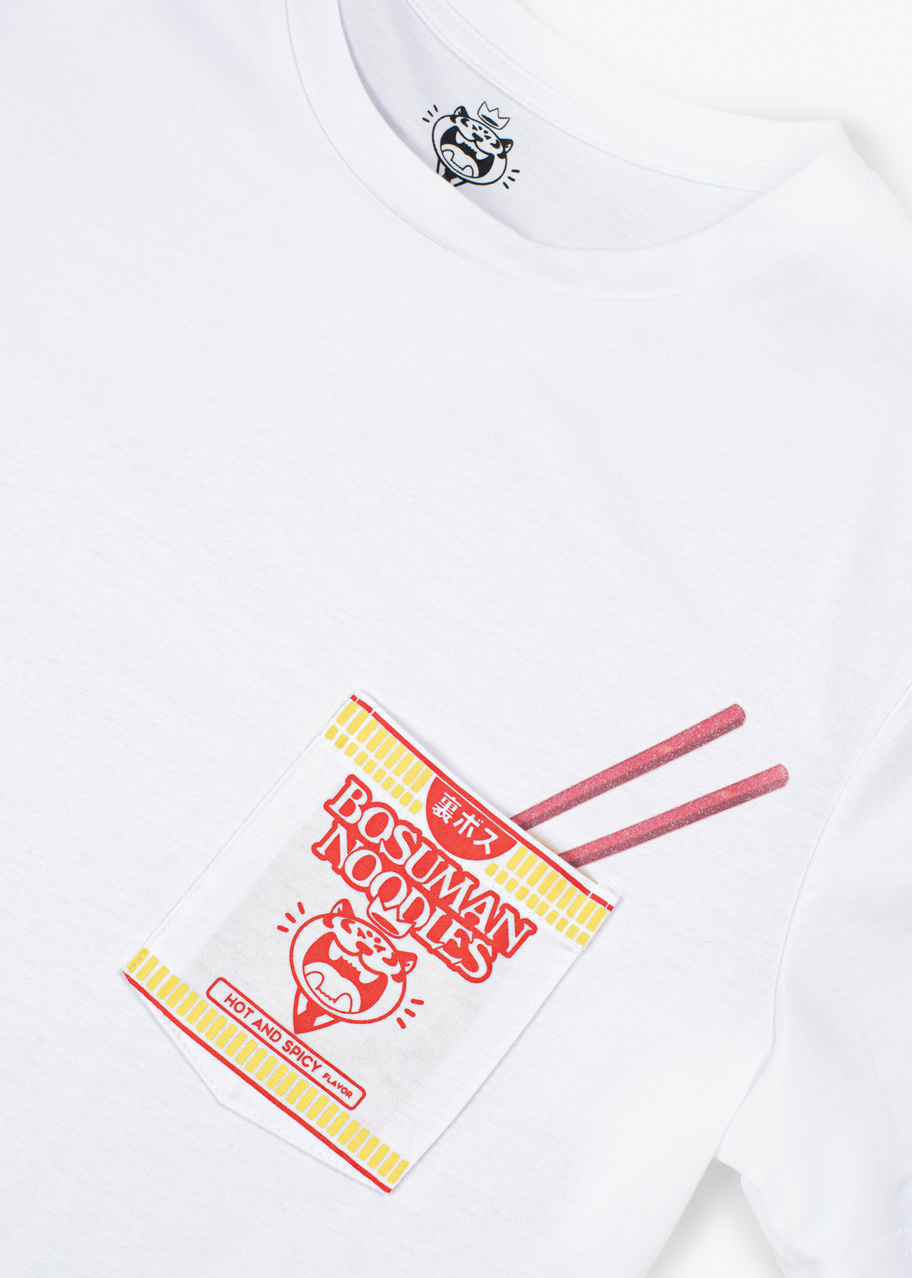 An anime tshirt featuring a pocket tee with ramen! Anime clothing, anime shirts, and more. High quality cotton clothes.