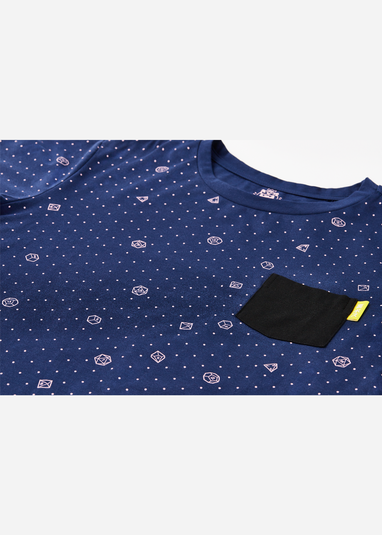 Graphic shirt with all over dice pattern and a pocket on the front